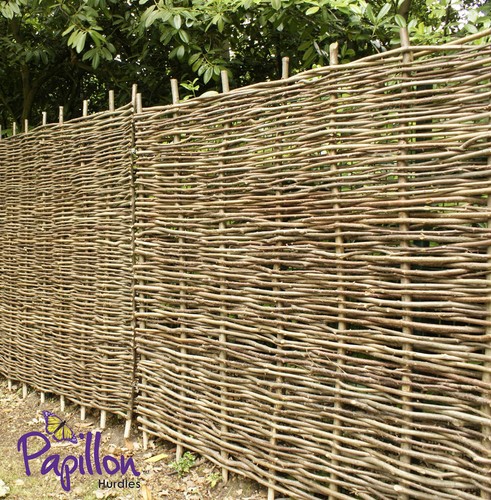 Woven hazel fence panels - fence,