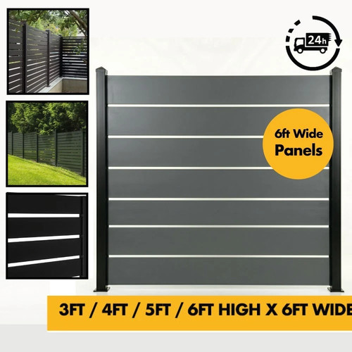 Aluminium slatted fence - aluminium, panels