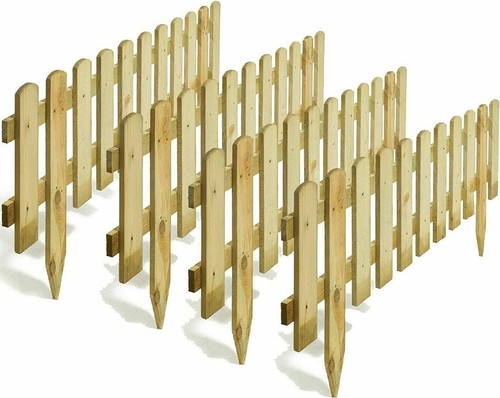 4pc wooden picket fence - 4pc,