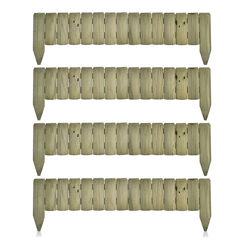 Wooden garden border fence - 4x,